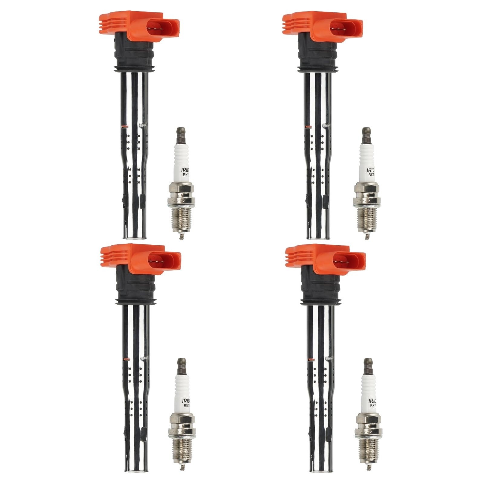 Ignition Coil Pack + Iridium Spark Plugs for Audi A3 A4 A5 Q5 TT, for Volkswa…