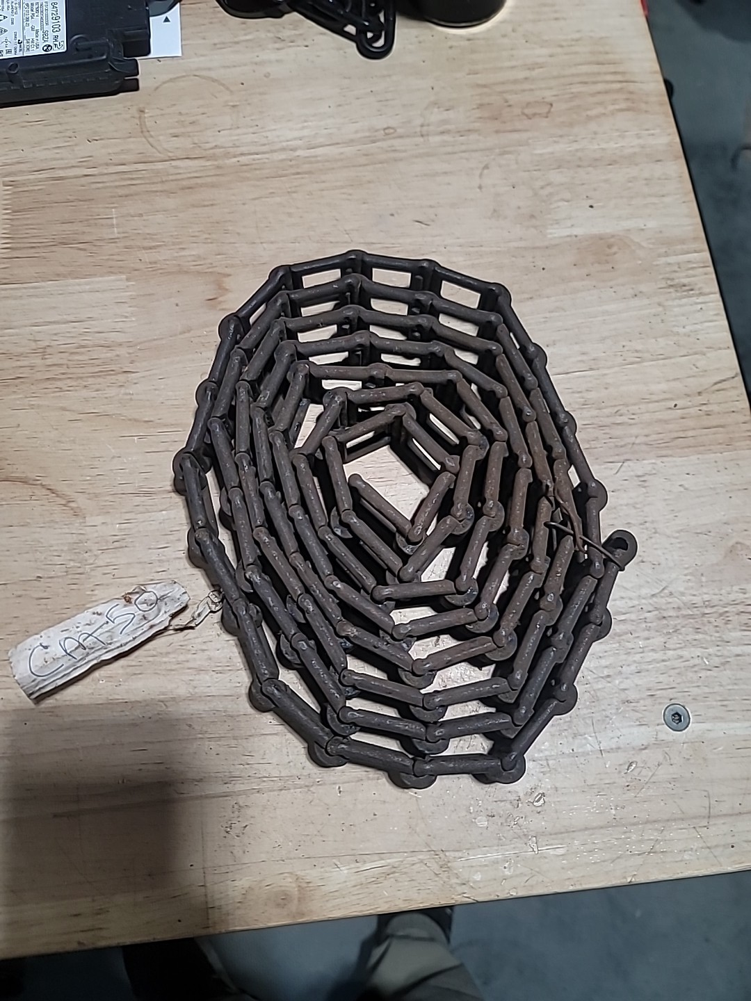No 50 Detachable Cast Iron Chain 10′ Flat Link Vintage Farm Implement Cm50 IHC