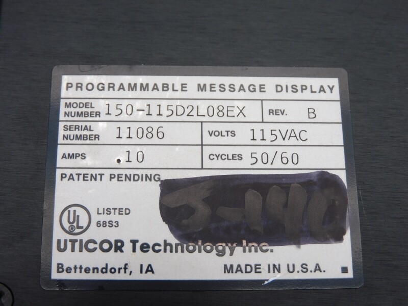 UTICOR 150-115D2L08EX 115VAC .10A UNMP