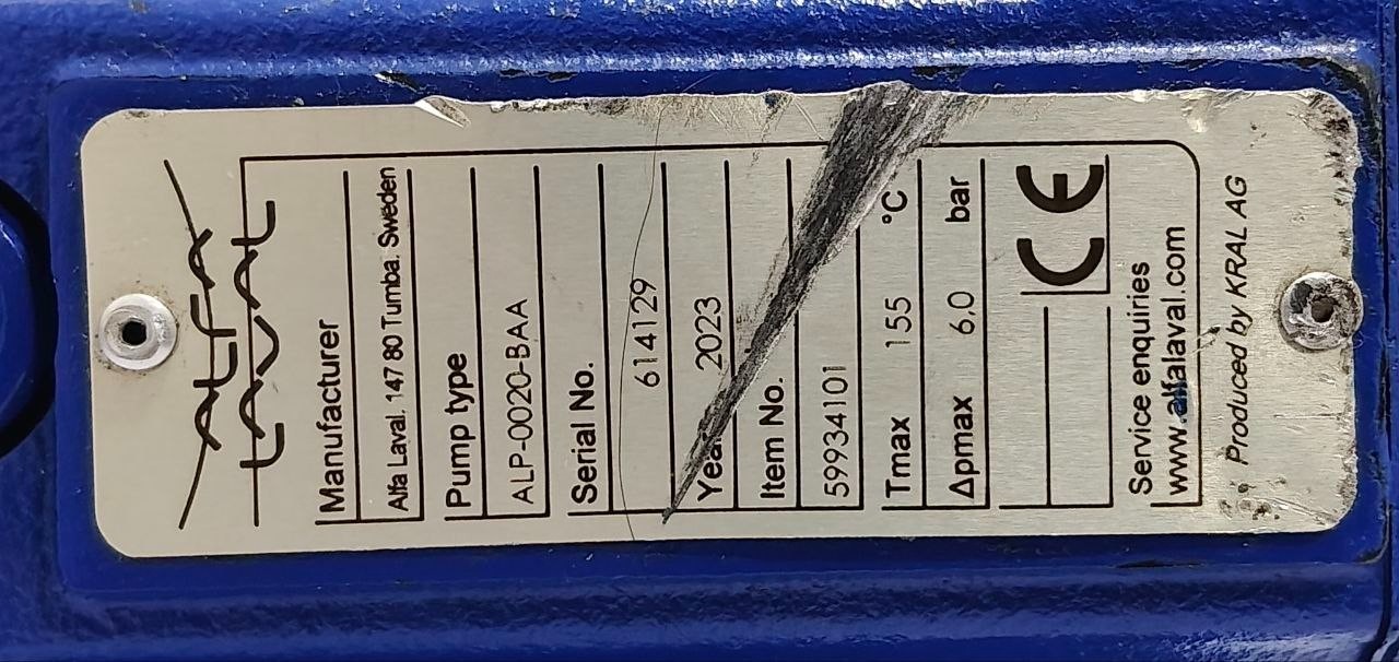 Alfa Laval ALP-0020-BAA Triple Screw Pump ALP0020BAA RGM 367 EN-GJS 400-15