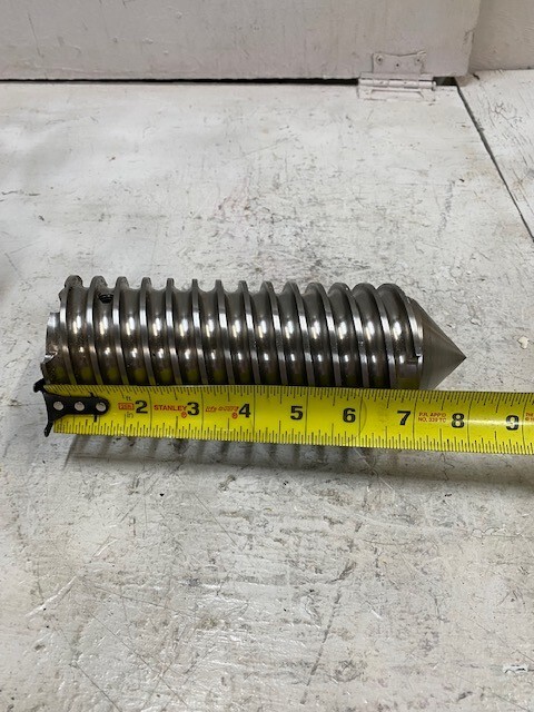 R&D 8″x3″ Pointed Worm Screw for Cheese/Corn Puff Extruder Machine (K1)