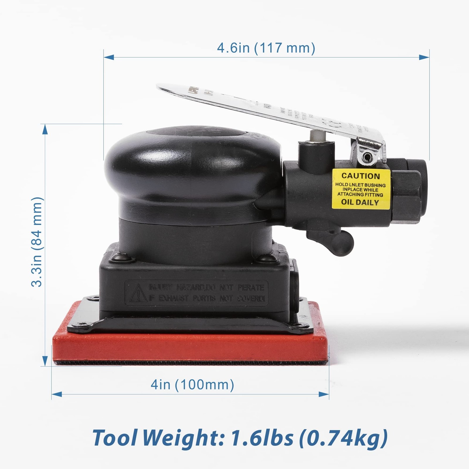 Non-Vacuum Orbital Air Sander, Mini Jitterbug Sander 3 in x 4 in 1/8 in Orbit…