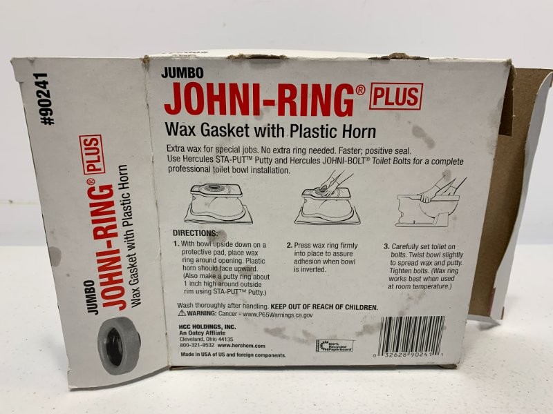 Hercules 90241 Wax Gasket 3″-4″ Jumbo with Plastic Horn