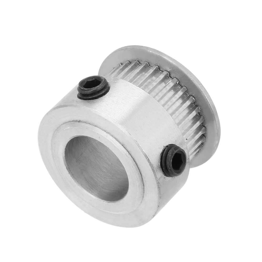 30 Teeth 12mm Bore 7mm Belt Timing Idler Pulley Synchronous Wheel Silver Tone