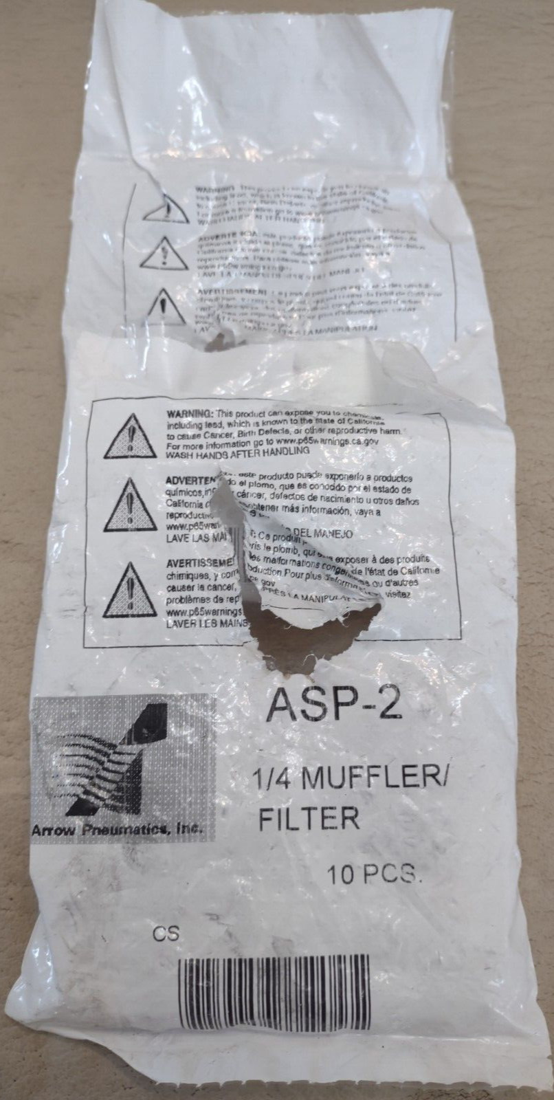 Pack of 11 PCS – OEM Arrow Pneumatics ASP-2 Muffler Filters 1/4″ NPT – OPEN PKGS