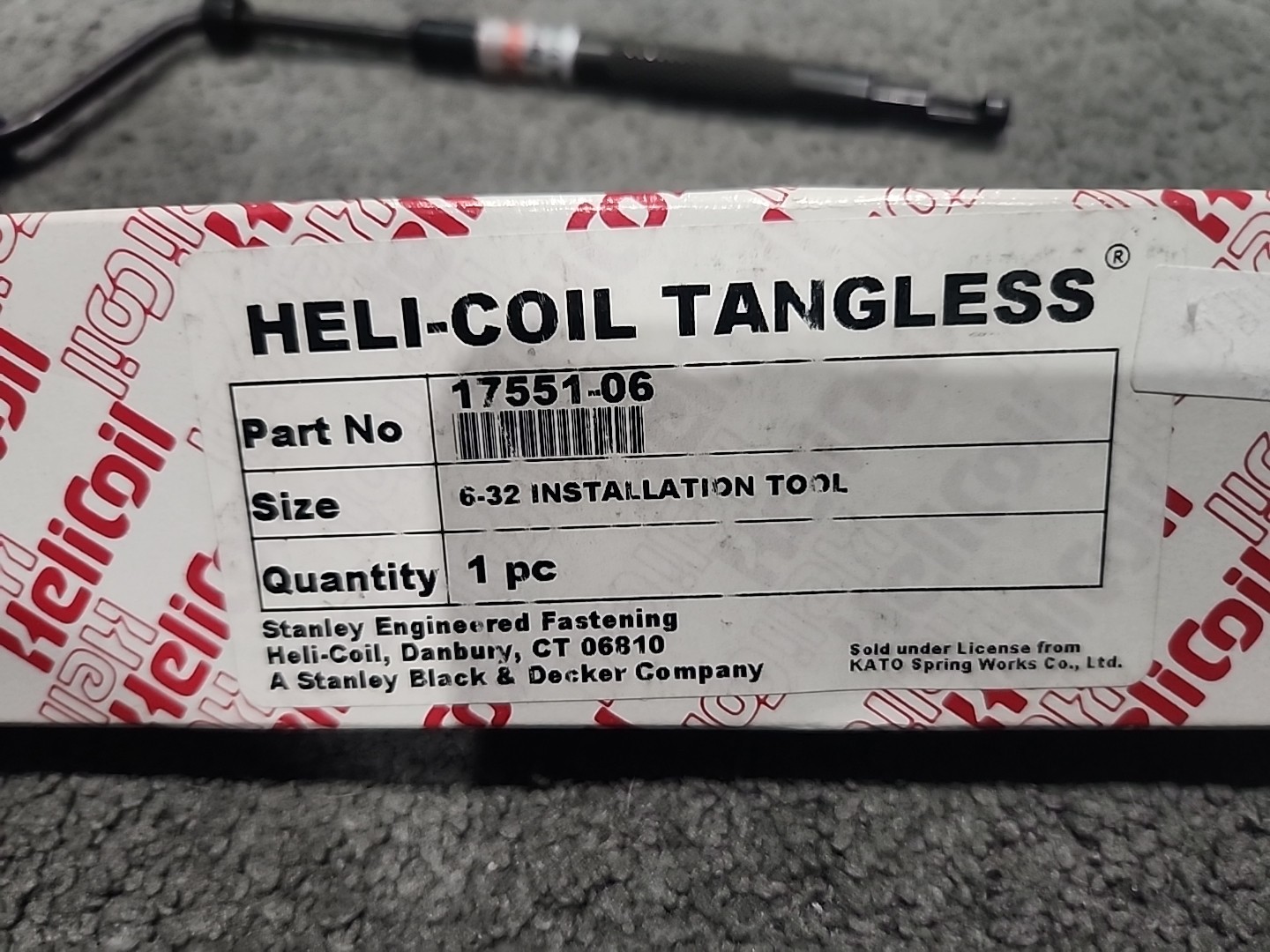 Heli-Coil 17551-06 Hand Thread Insert Installation Tool: #6-32, Crank Style UNC