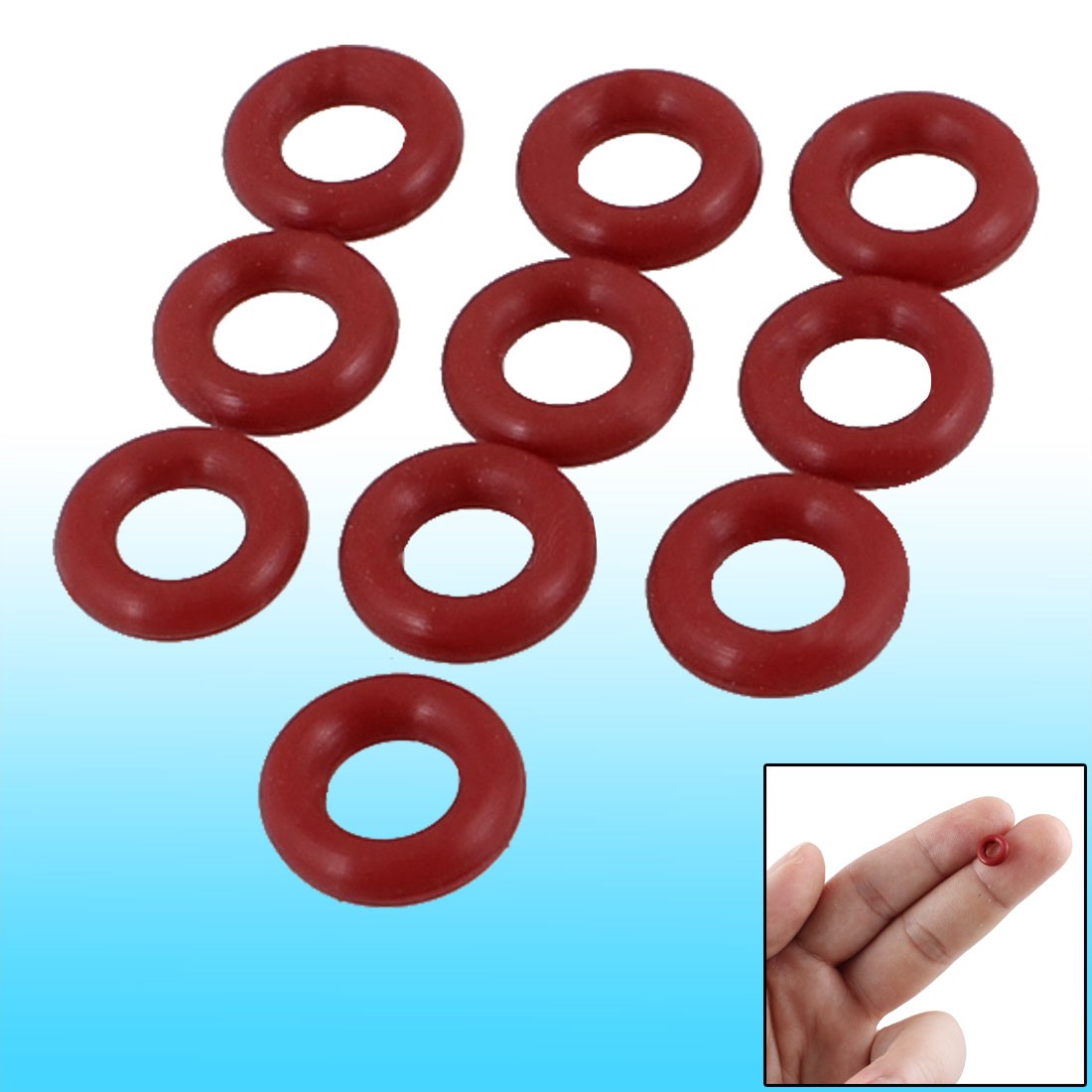 10 Pcs 8mm x 2mm Rubber O-ring Oil Seal Sealing Ring Gaskets Red