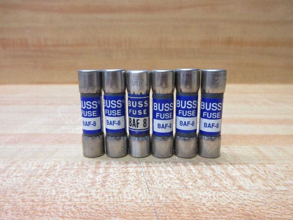 Bussmann BAF-8 BAF8 Fuses 8 Amp (Pack of 6)