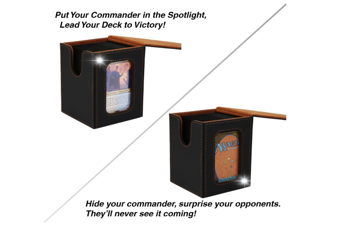 Venssu MTG Deck Box for Commander Display,Card Deck Box Fits 100 Double Sleeved