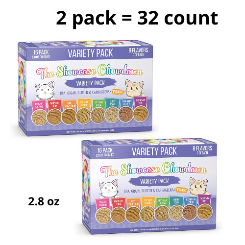 Weruva Slide N’ Serve The Showcase Chowdown Wet Cat Food – Variety Pack, 32 ct