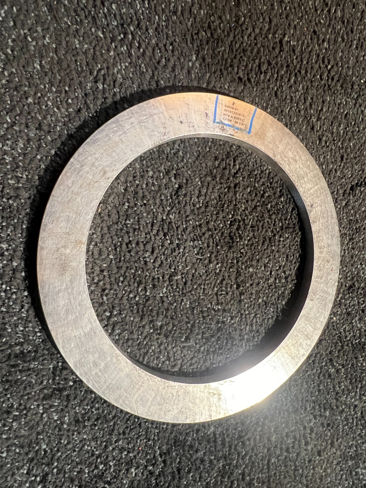 Mild Steel Spacer Ring 12″ Outer Dia x 0.5″ Thick, Silver 64858-01 051932X0013