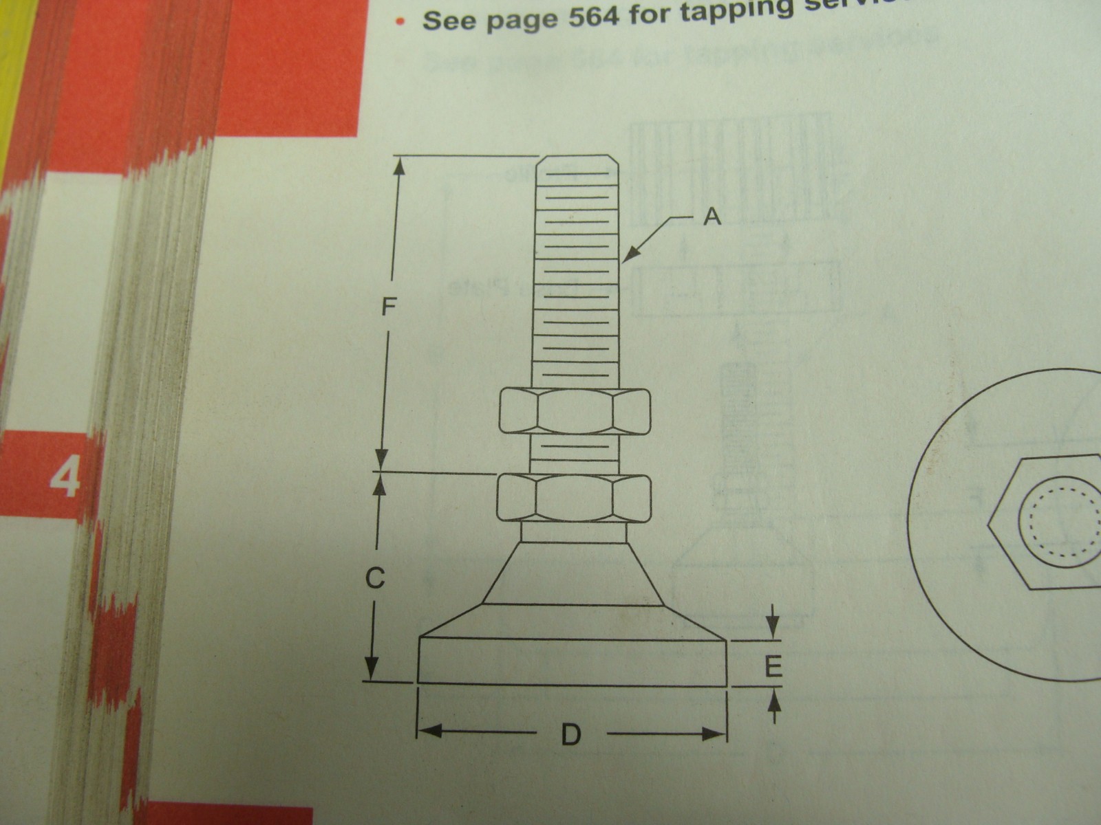 LOT OF 4 80/20 DELUXE LEVELING FEET P/N 2190 3/8-16 THREADS 3750LB LOAD CAPACITY