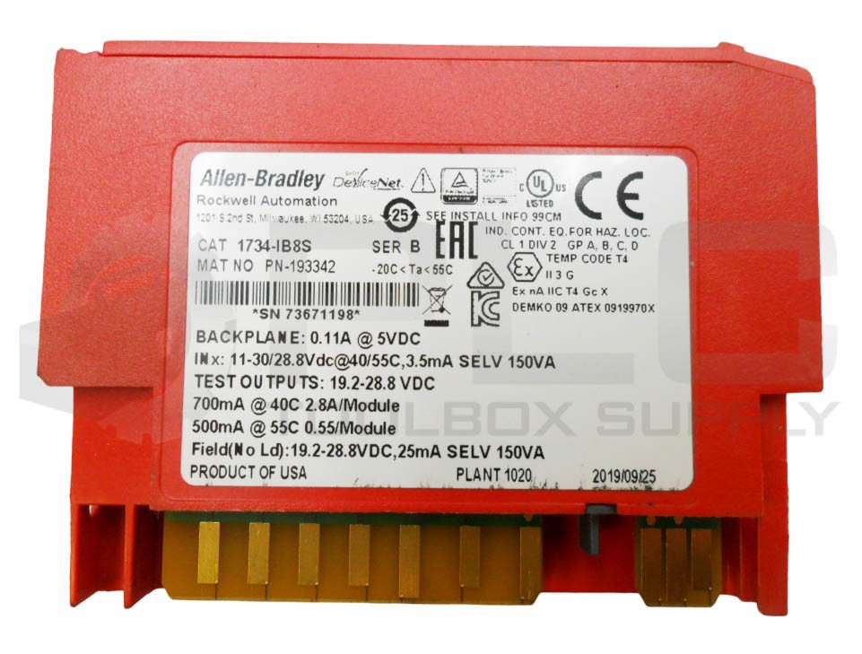 ALLEN BRADLEY 1734-IB8S /B SAFETY SINK INPUT 24VDC *QTY AVAILABLE*