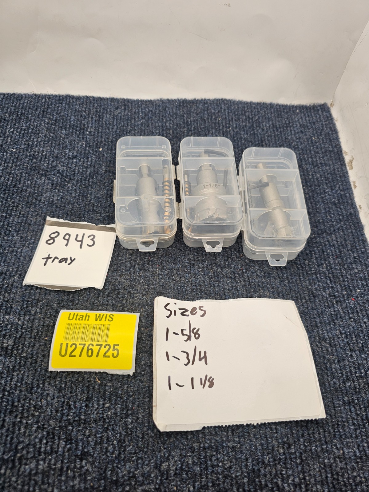 3 Pieces Carbide Hole Saw Assembly for Hole Sizes 3/4, 5/8, 1-1/8