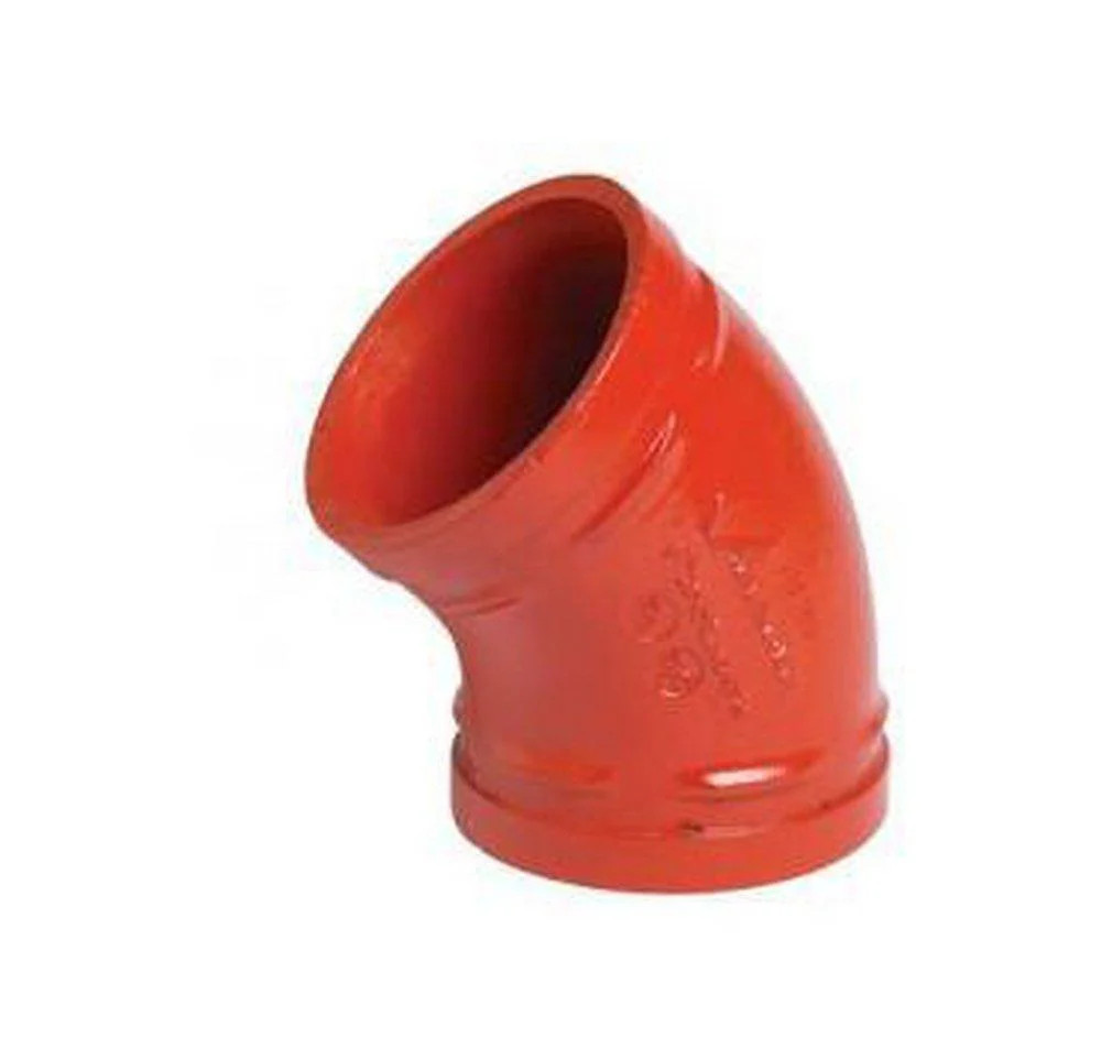 Victaulic FireLock Style 003 4″ Grooved Orange Ductile Iron 45° Sprinkler Elbow