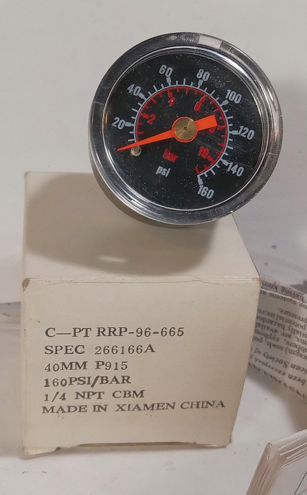 1 NEW AMETEK C-PT RRP-96-665 40MM 160PSI/BAR PRESSURE GAUGE NIB ***MAKE OFFER***