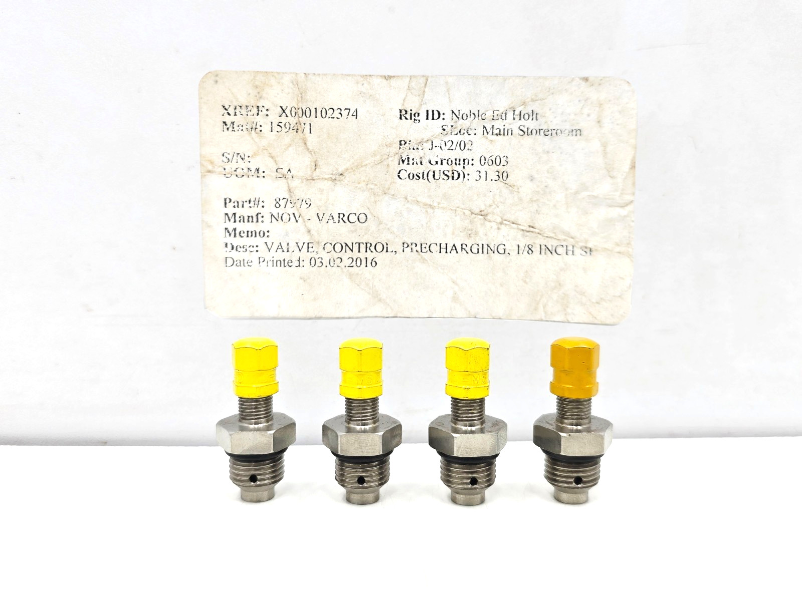 87979 NOV VARCO PRECHARGING AIR CANTROL VALVE 1/8″ LOT OF 4