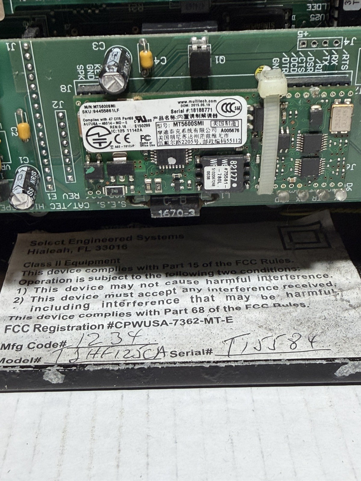 Keypad TEC1 Select Engineered Systems T1HF125CA electronic telephone directory