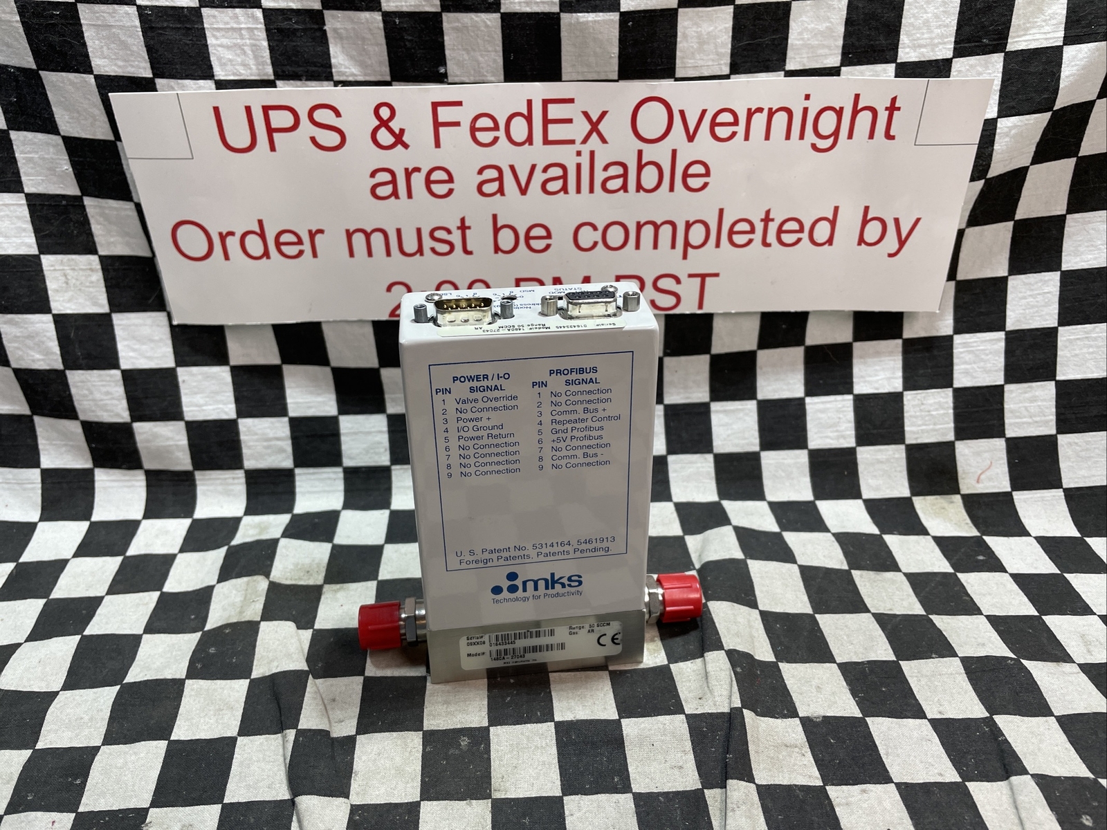 MKS Mass Flow Controller 50 SCCM, 1/4” VCR, 50 SCCM AR, 1480A-27043, 1480A27043