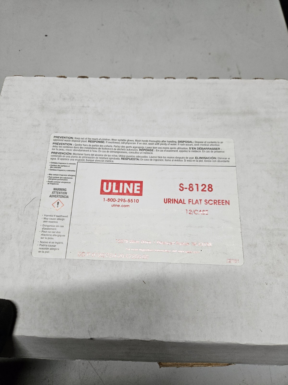 Uline Urinal Flat Screen S-8128 (Case of 12)