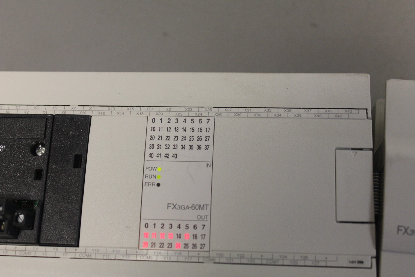 MITSUBISHI PLC SYSTEM WITH 3 MODULES FX3GA-60MT-CM & FX2N-16EX & FX2N-16EYT