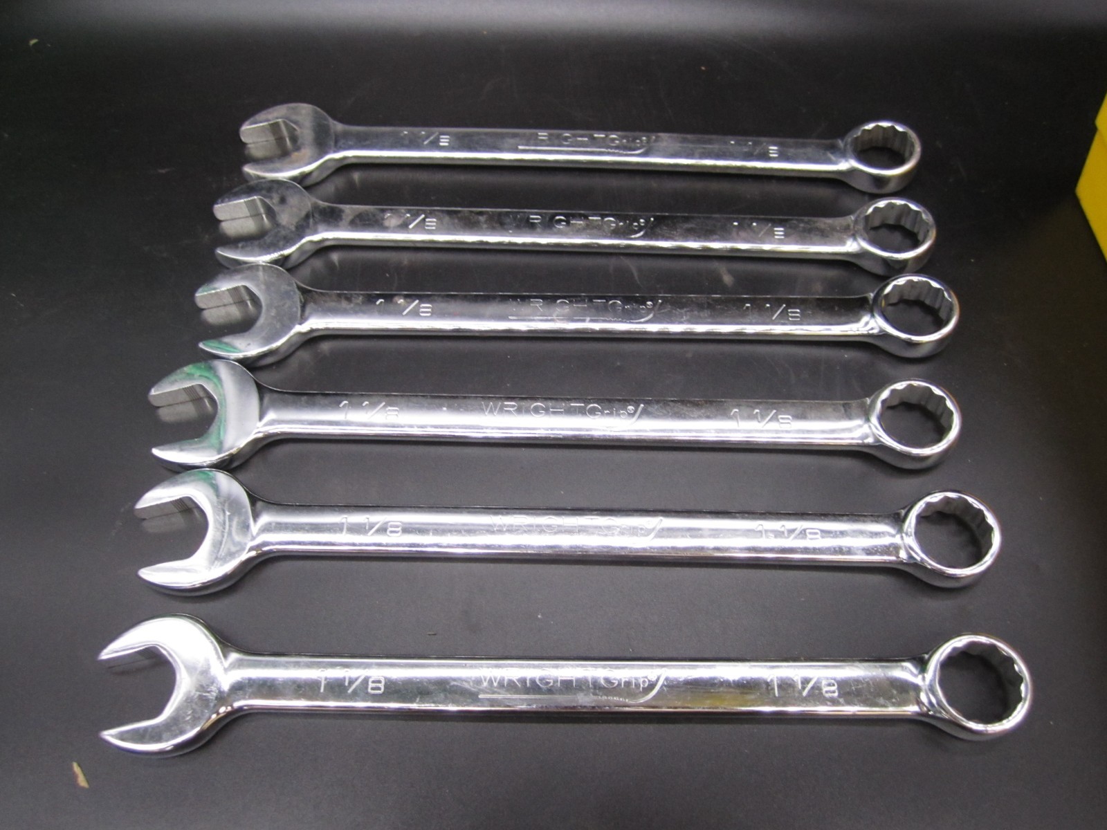 Wright Grip 1236 1-1/8” Open End Wrench Chrome finish Used Free Shipping