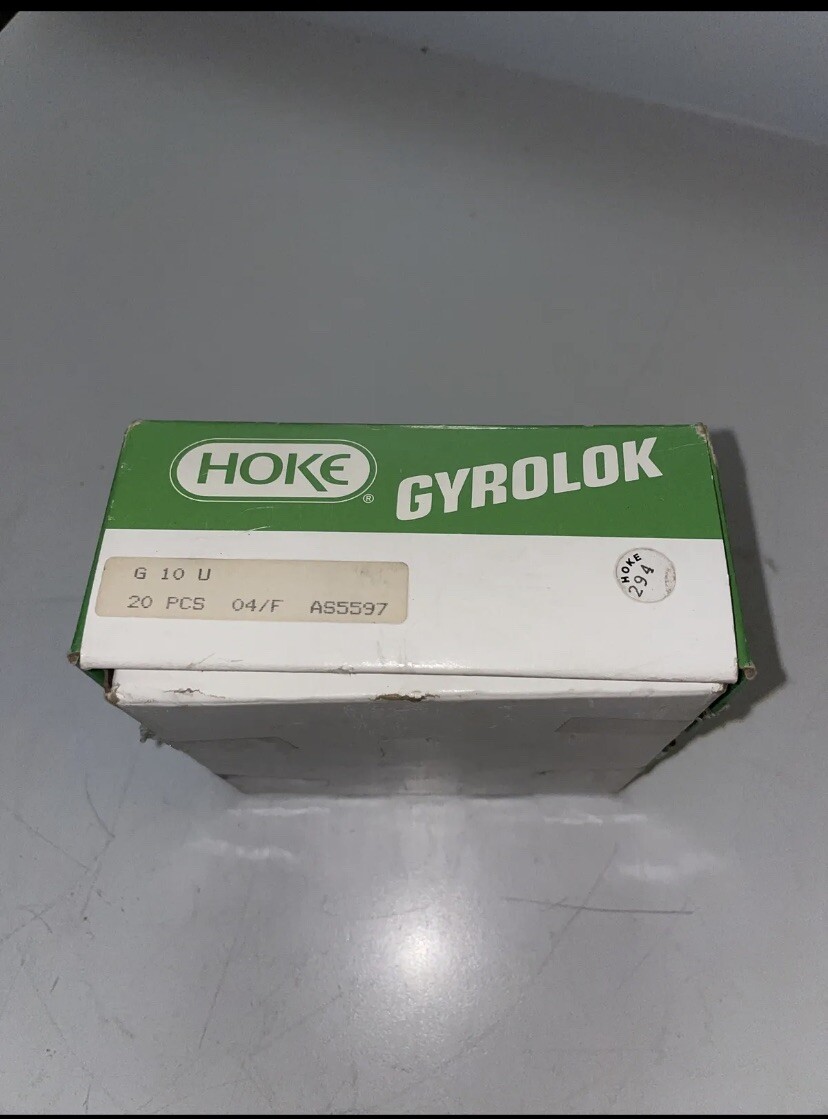 New Box of (20) G 10 U Hoke Gyrolok Fitting Union Brass 5/8″ X 5/8” Tube G10U