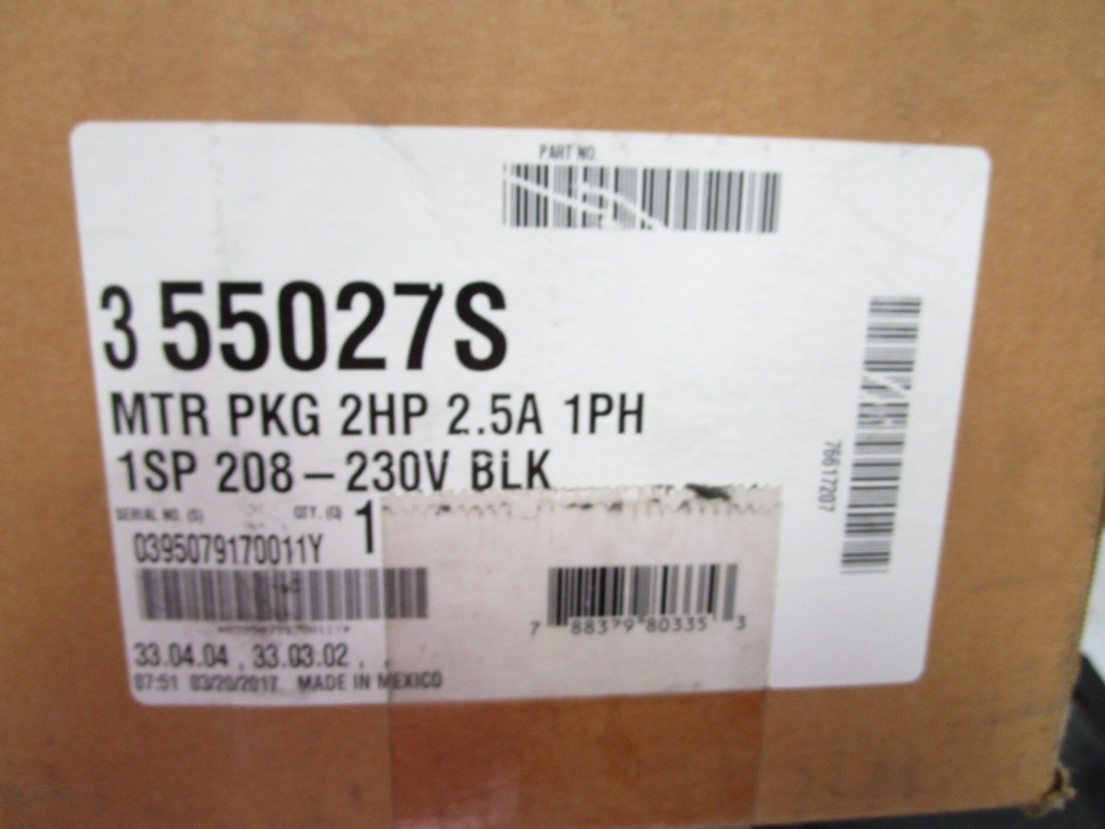 CENTURY 2HP POOL PUMP REPLACEMENT MOTOR #355027S / MODEL 196252 – NEW