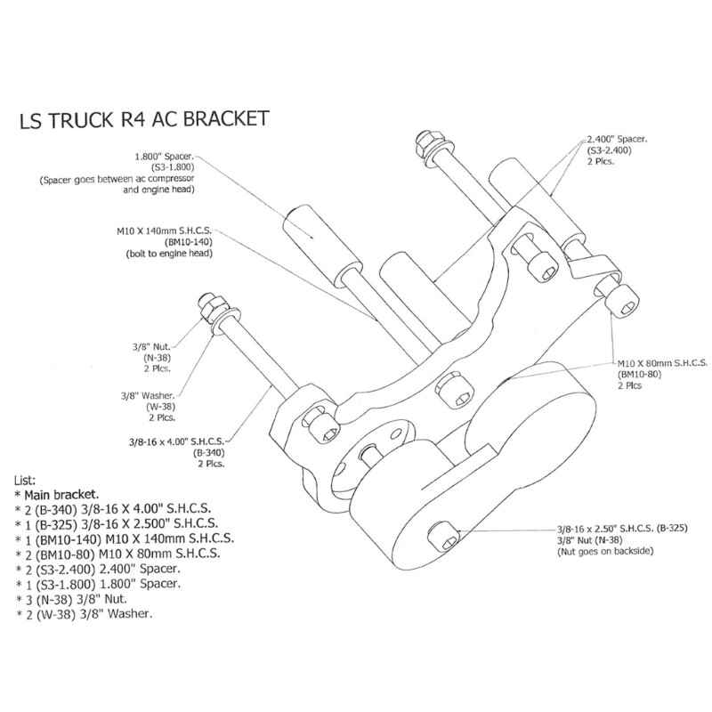 Air Conditioner Compressor Bracket Mounts Engine Conversion Bracket