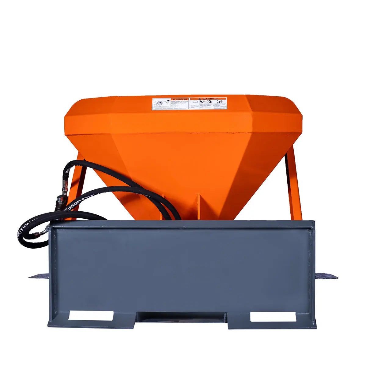 Skid Steer Material Spreader 10ft³ Capacity, 30ft Wide Spread, Sidewalk Skirt