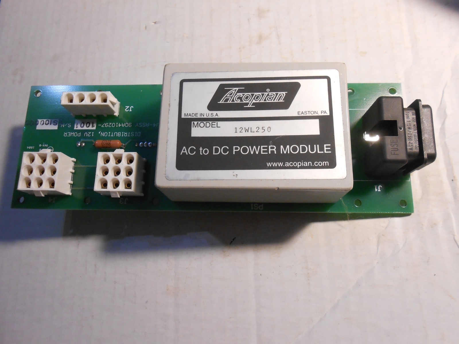 FLIGHT SIMULATOR POWER SUPPLY BOARD 90A410288-2001 ACOPIAN 12WL250 BOING