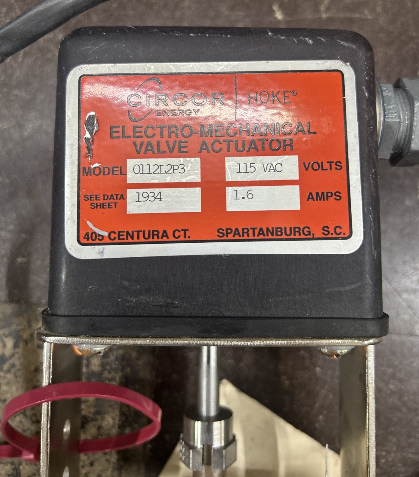 Hoke Electro – Mechanical Valve Actuator Model 0112L2P3