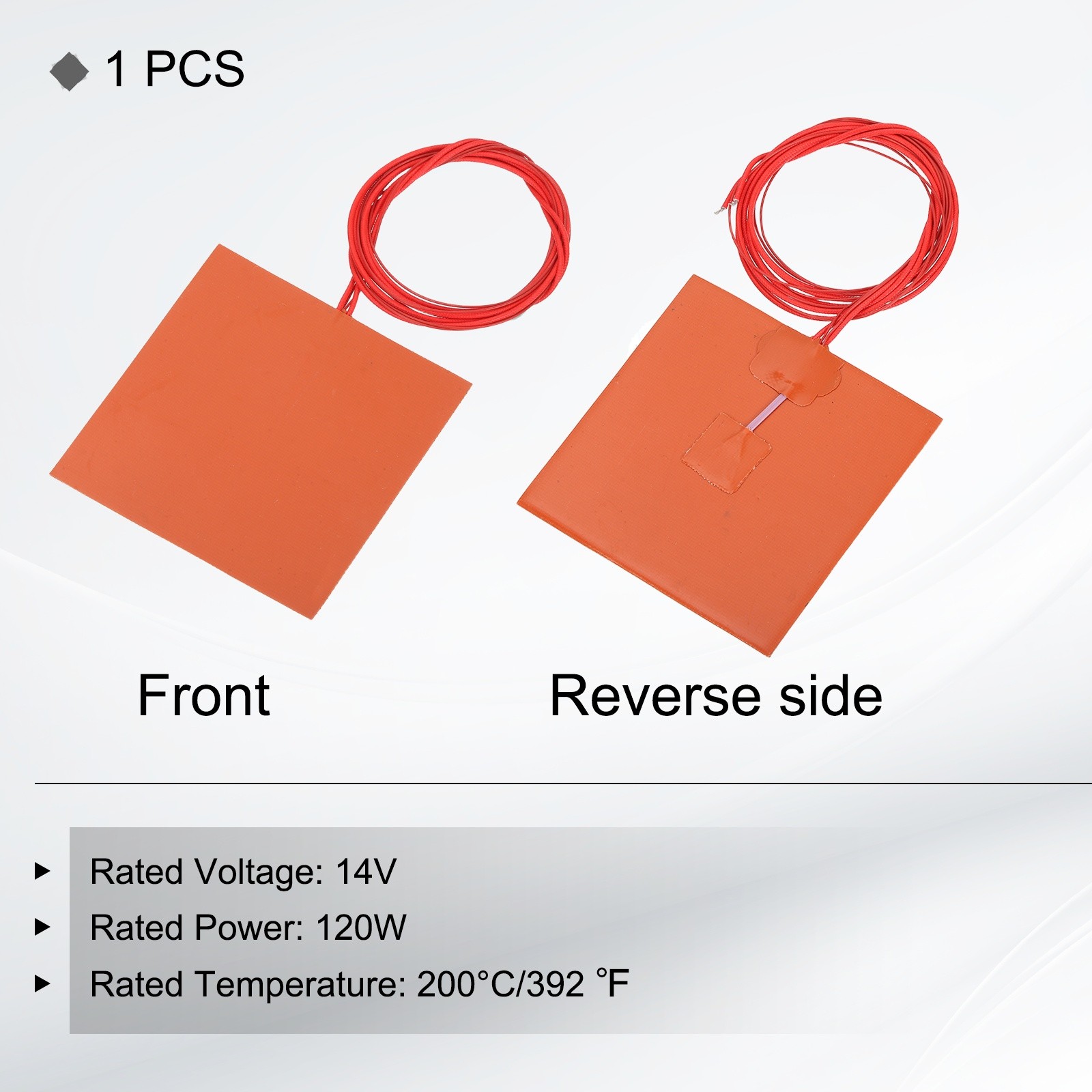 Silicone Heating Pad, 12V 120W Heater Film Plate 120mmx120mm Heater Mat