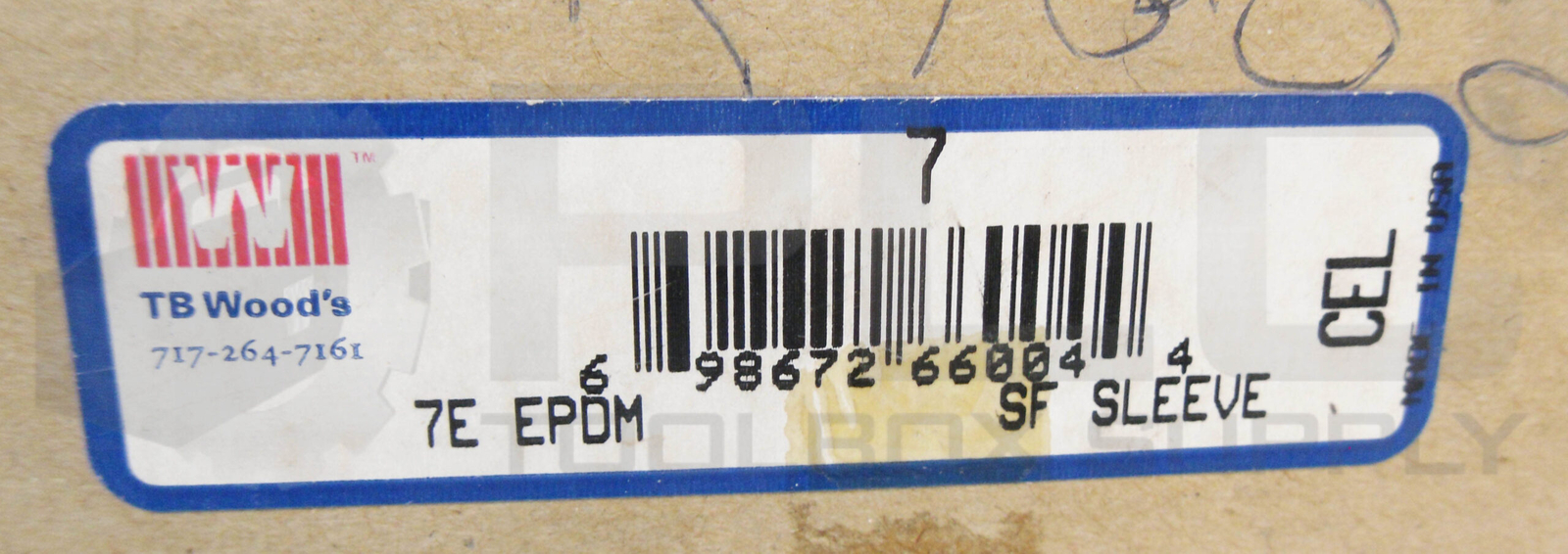 NEW TB WOODS 7E EPDM SF SLEEVE COUPLING INSERT 2-9/16″ ID 4-7/16″ OD NO.7