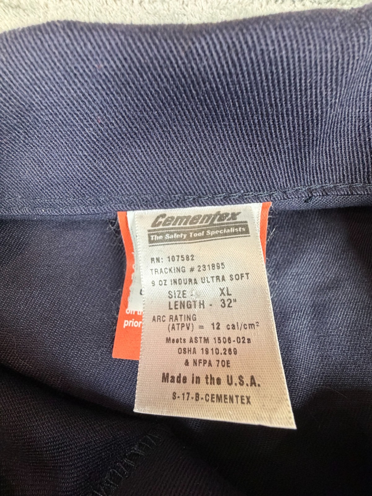 Cementex Arc Flash Coveralls NWT XL 32” Inseam FR Indura Ultra Soft 12 Cal USA