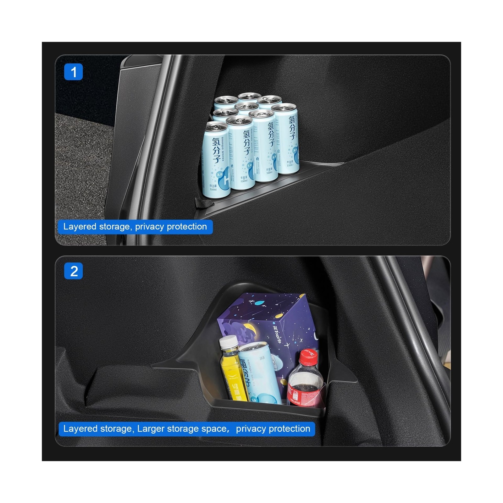 Trunk Storage Bin for Model Y Juniper Rear Trunk Organizer Corner Stora…