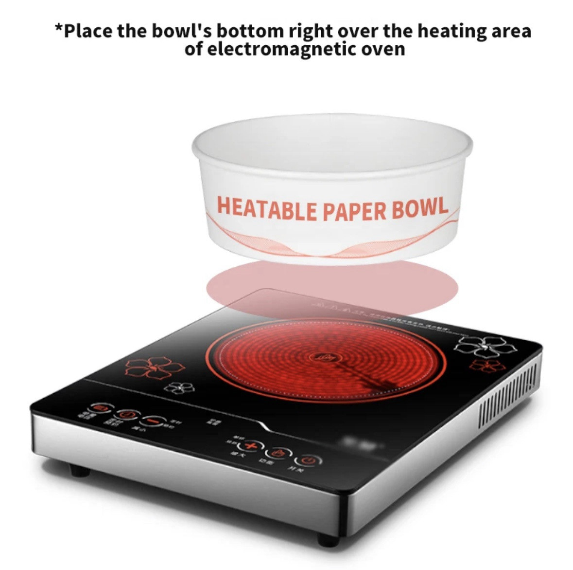 White Customizable Noobol Induction Heatable Paper Ramen Bowl (50 PCS)