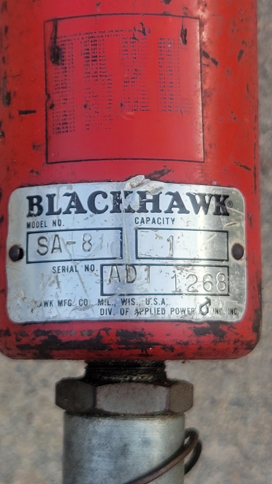 Blackhawk Porto Power SA-8 Hydraulic Wedge Spreader 1 Ton – NOT TESTED!