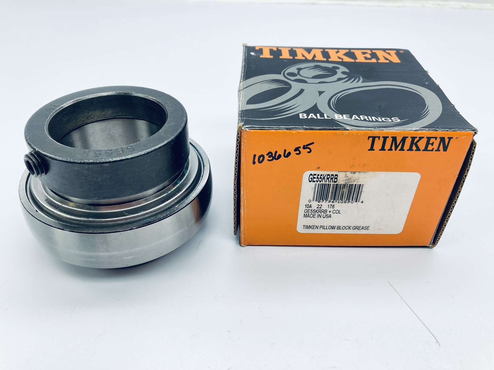 TIMKEN GE55KRRB BALL INSERT BEARING W/ ECCENTRIC LOCKING COLLAR 55mm-ID 100mm-OD