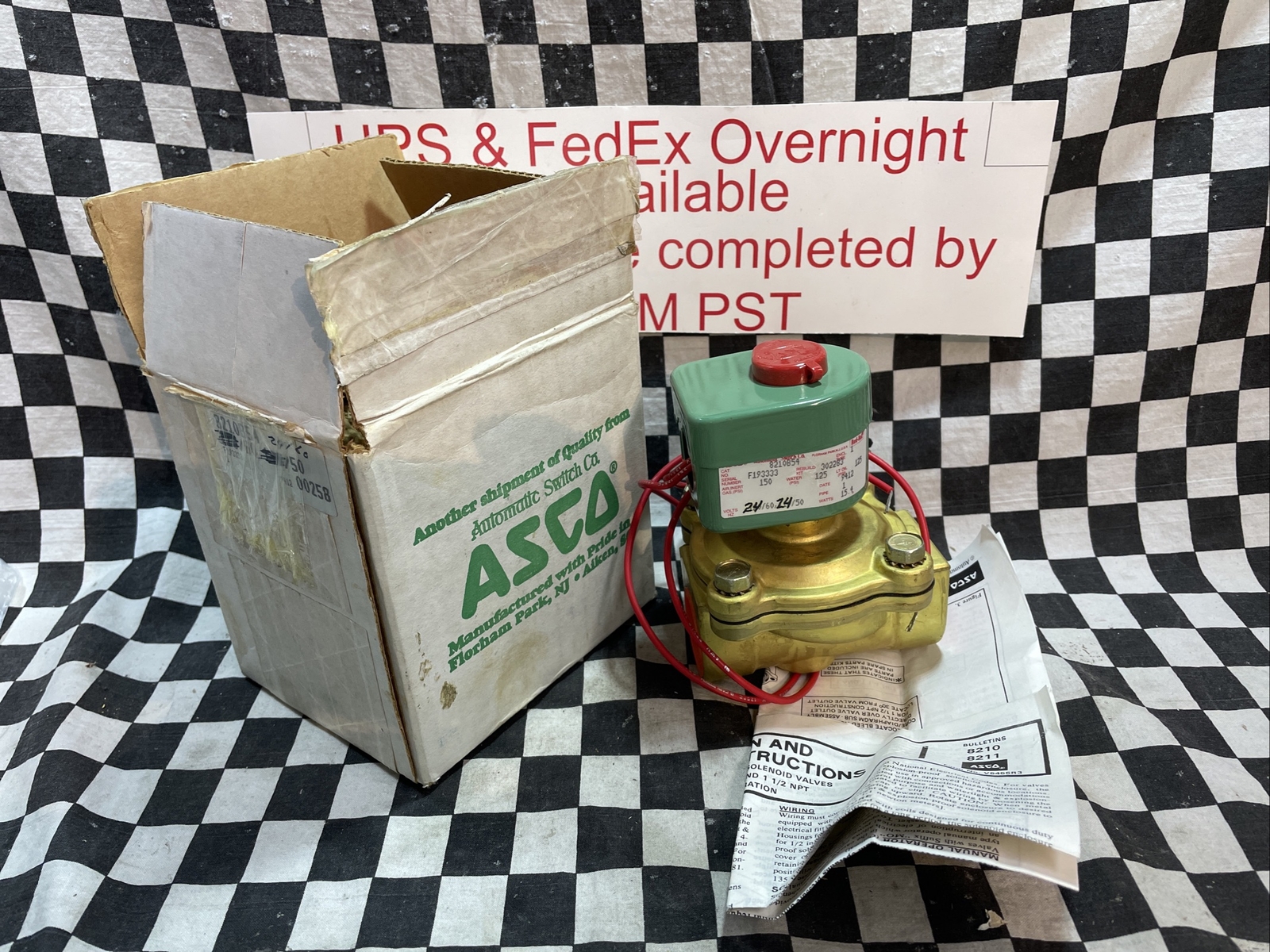 ASCO SOLENOID VAVLE 24V, 1″ FNPT, 125 PSI, 8210B54, 302283, SHIPSAMEDAY#1329P2