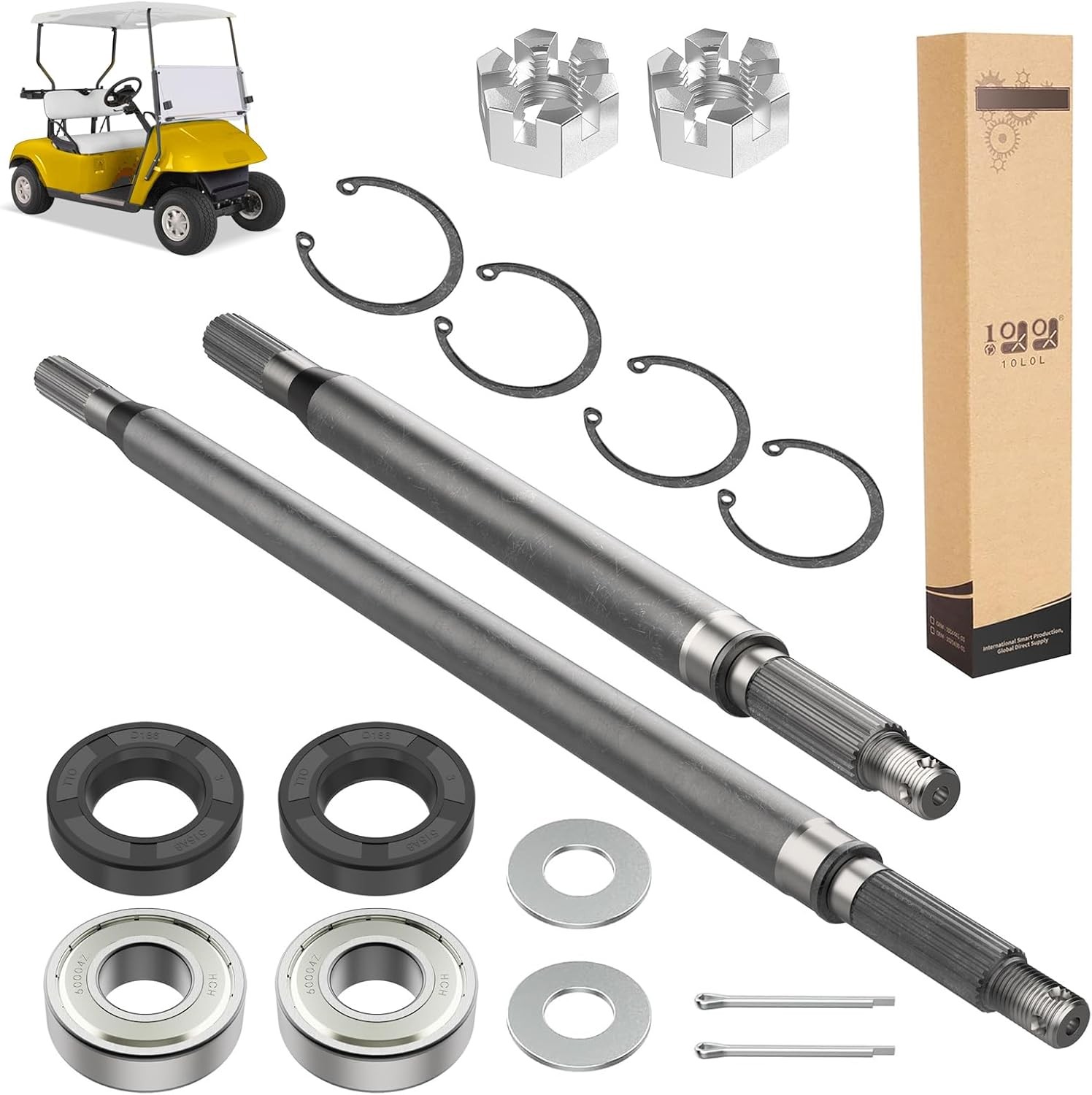 10L0L Golf Cart Rear Splined Axle Shaft Kit,Driver Side & Passenger Side,for 199