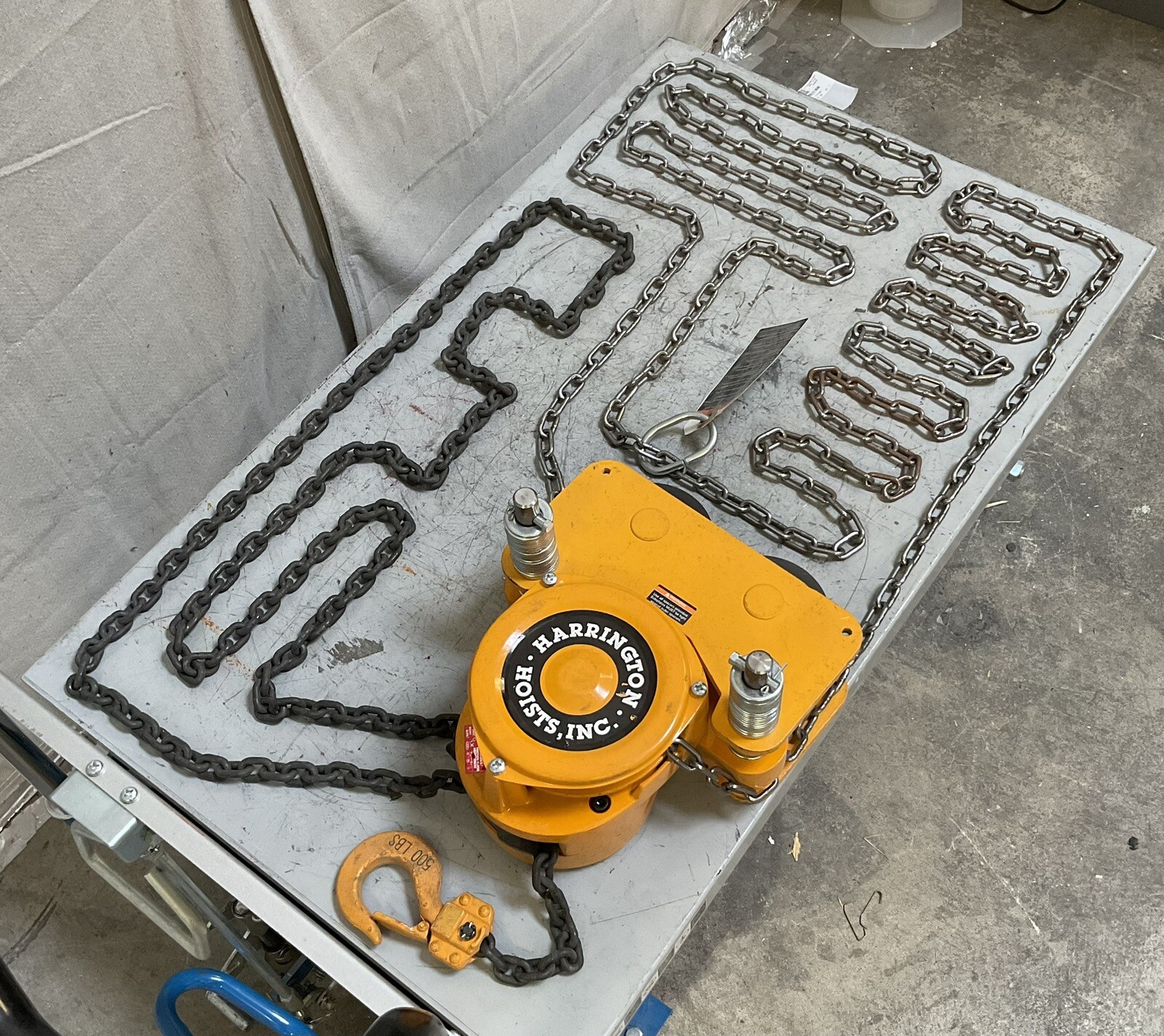 HARRINGTON NTH003-10 Manual Chain Hoist Push Trolley 500lb Lift Cap 10′ Lift Lg