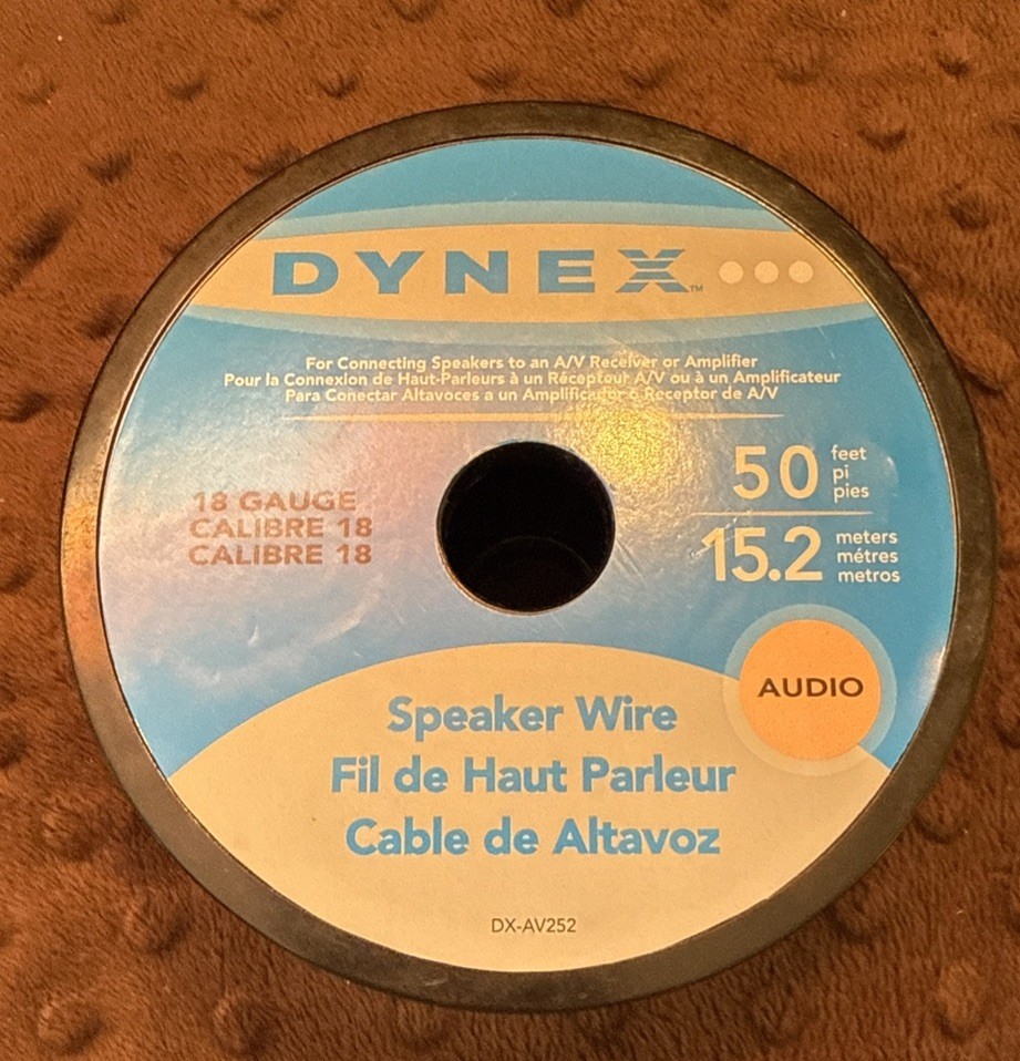 New Dynex 18 Gauge Speaker Wire Audio 50 feet ft