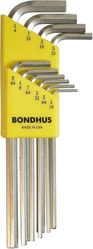 Bondhus 16138 – Set 10 BriteGuard Finish Hex L-Wrenches 1/16-1/4″ – Long – 1EA