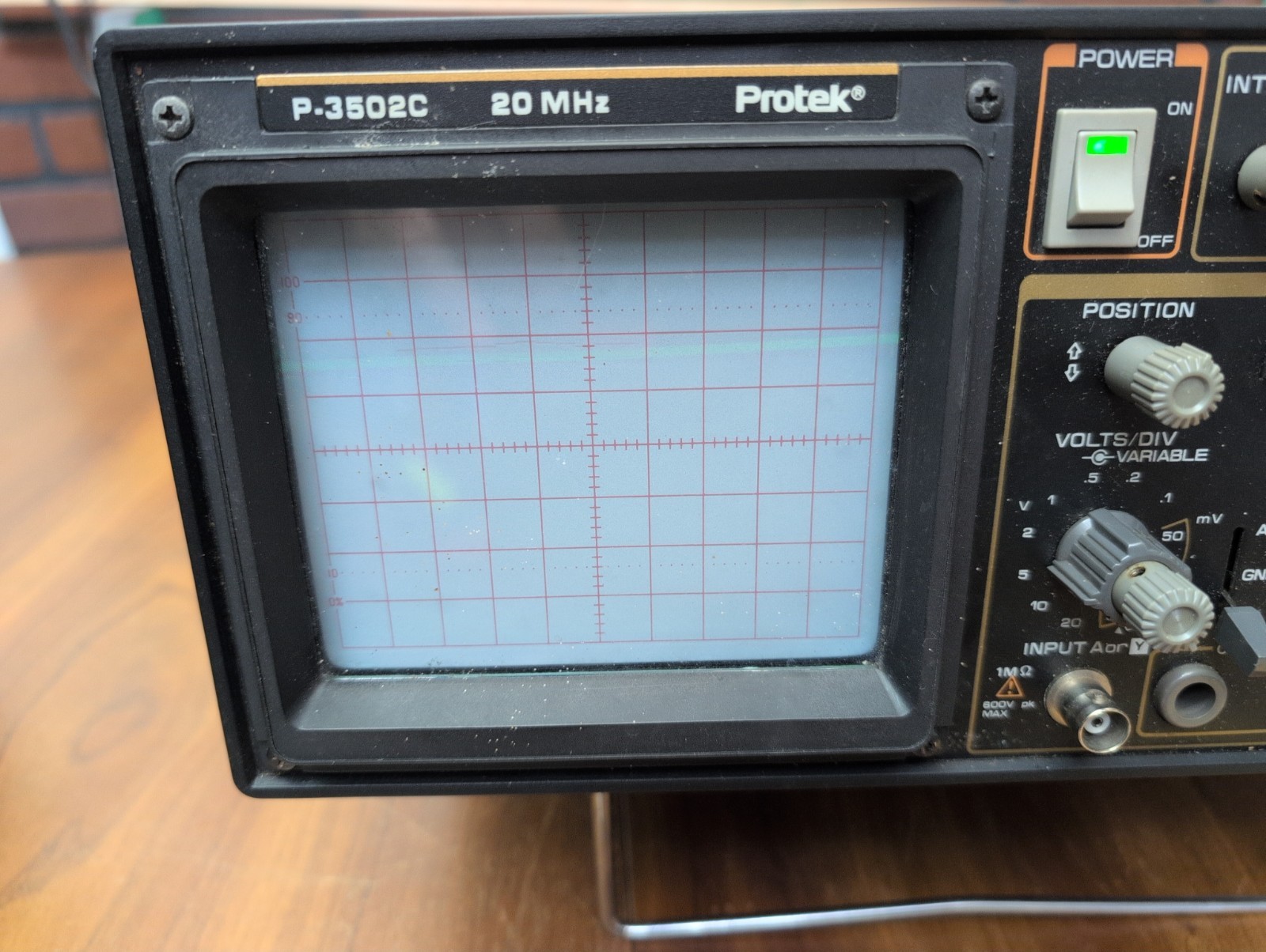 PROTEK VINTAGE ANALOG OSCILOSCOPE P-3502C 20MHZ w/Case/2 Probe Kits/Cable WORKS!