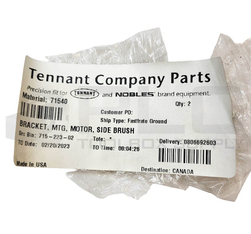 NEW TENNANT 71540 BRACKET MTG, MOTOR, SIDE BRUSH