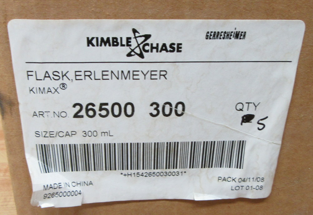 Kimble-Chase 26500-300 Erlenmeyer Flask 26500300 (Pack of 5)