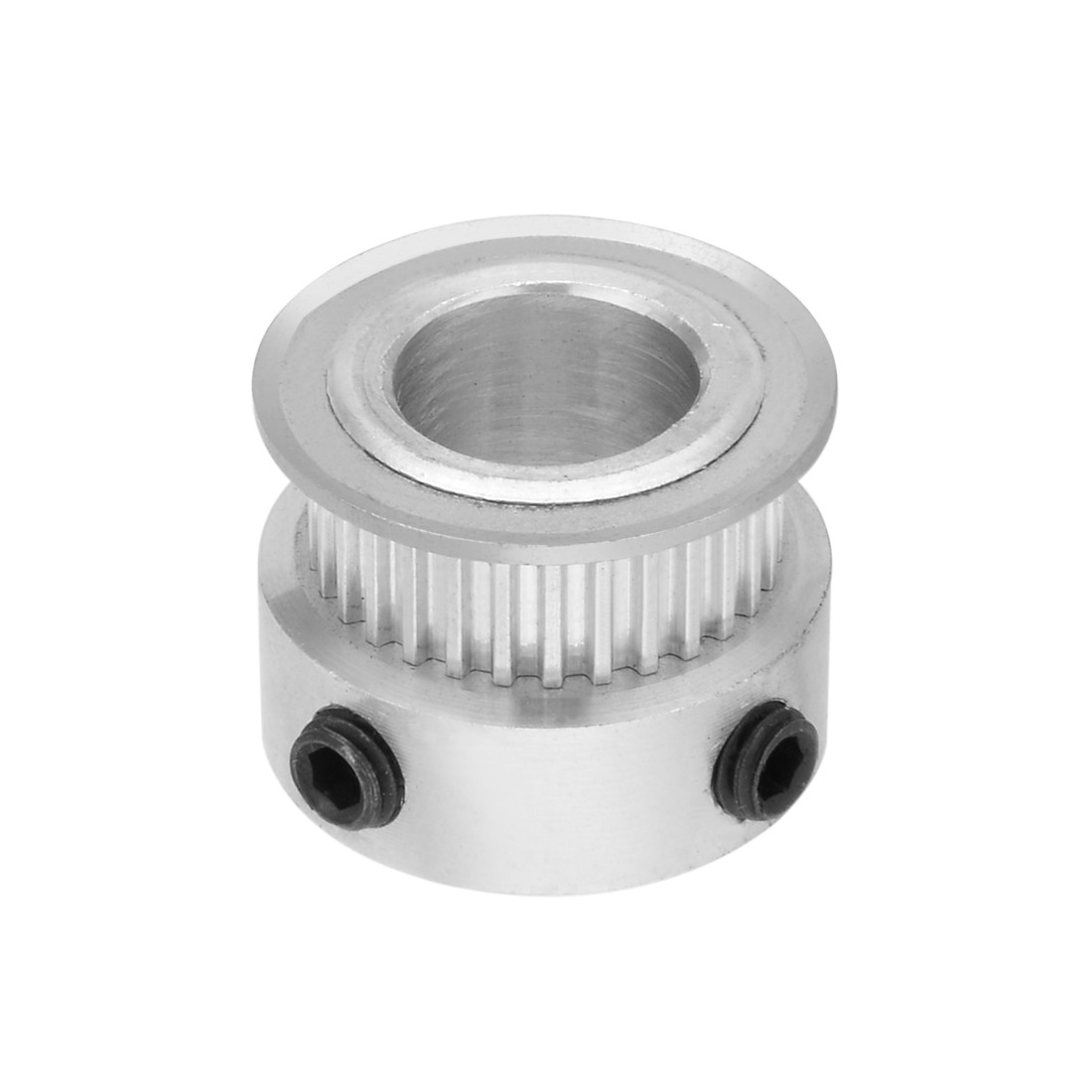 30 Teeth 12mm Bore 7mm Belt Timing Idler Pulley Synchronous Wheel Silver Tone