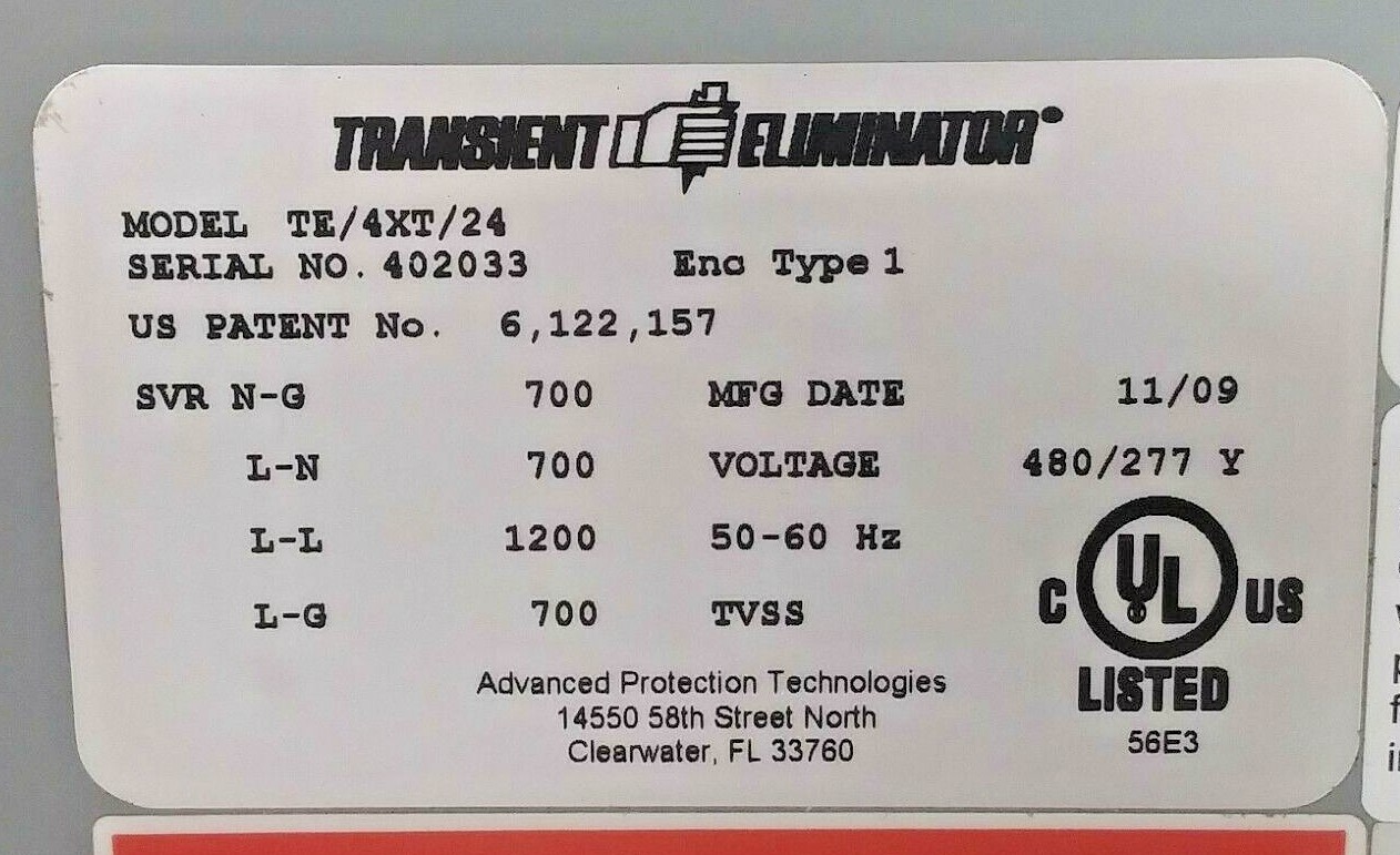 1 NEW APT TE/4XT/24 TRANSIENT ELIMINATOR SURGE SUPPRESSOR NIB/NNB *MAKE OFFER*