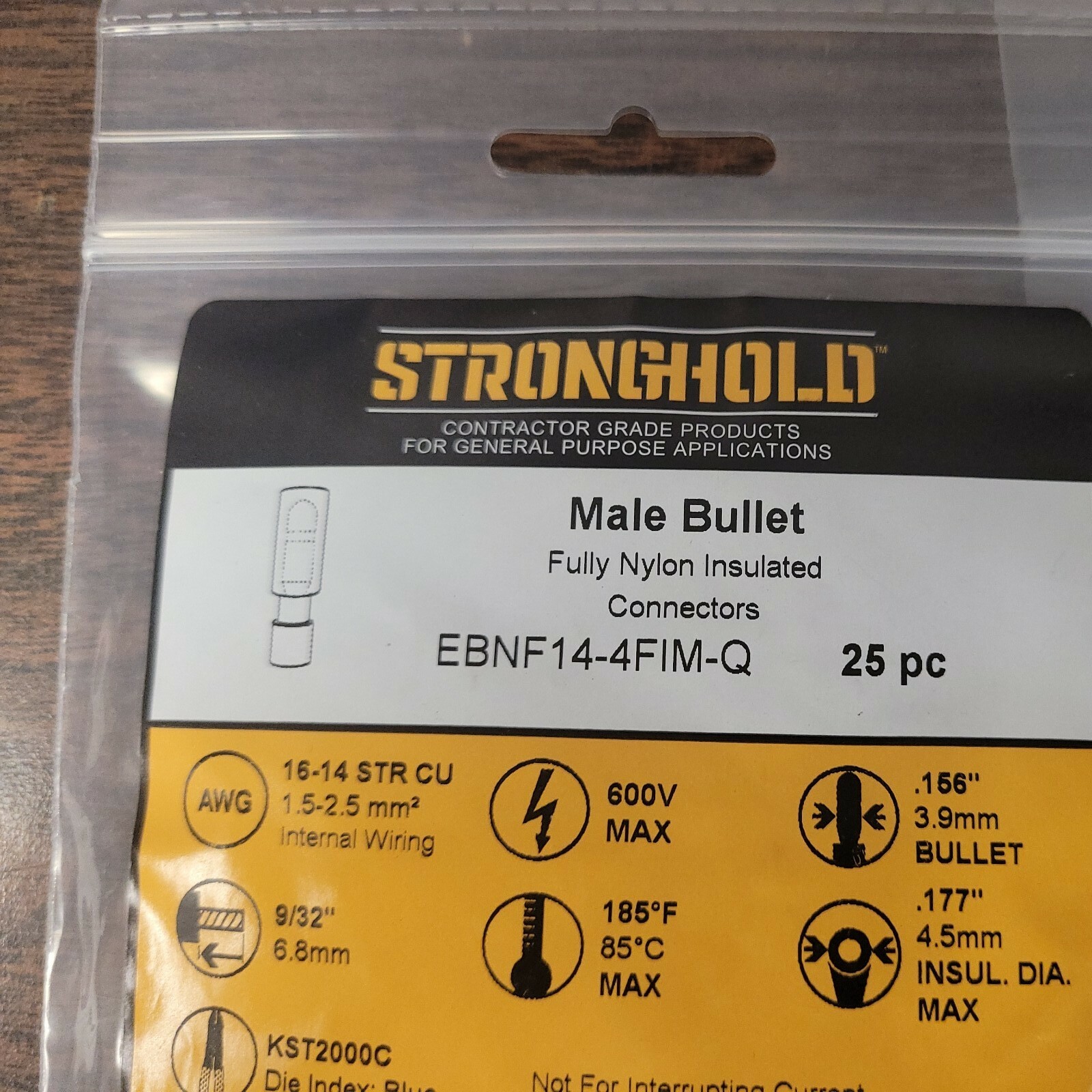 (2 PKGS OF 25) STRONGHOLD EBNF14-4FIm-Q MALE AND FEMALE